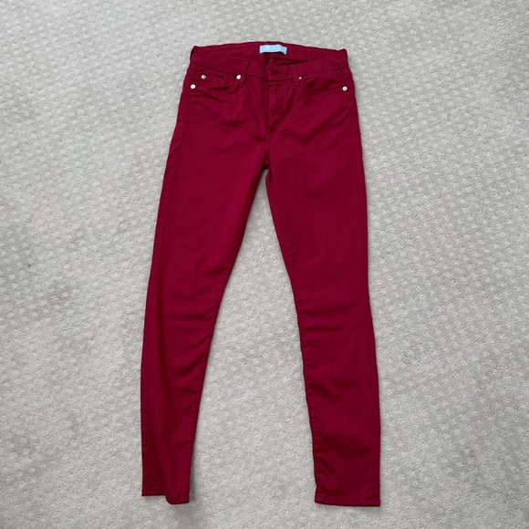 7 For all Mankind (b)air Skinny Jeans in Oxblood - Picture 5 of 8
